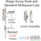 Hoppe Lower Gear Assembly with Swing Hook and Shootbolt – 45mm Backset, 16mm Faceplate, 36" Handle Height