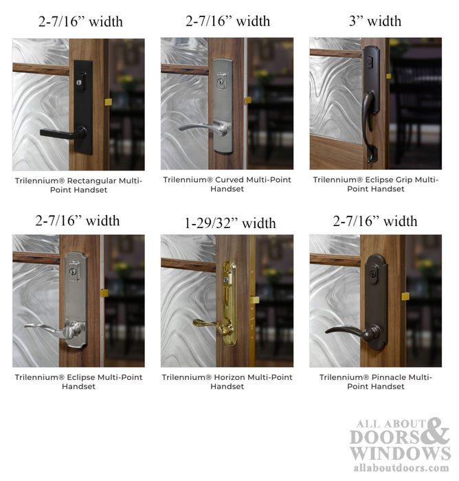 Trilennium Eclipse 3-Point Lock Handle Set – 6" Handle to Key, Active Door