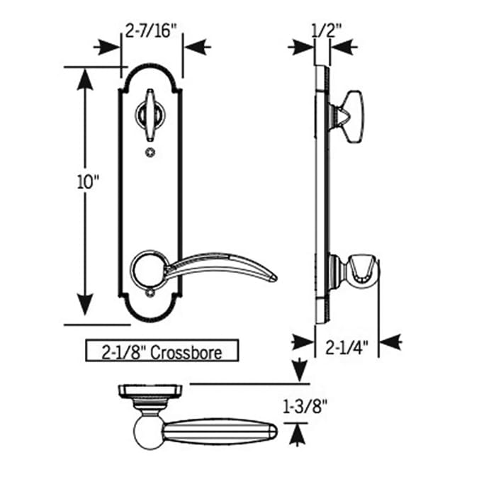 Trilennium Active Keyed Lock – 3000 Series Rectangular Base, 152mm PZ, 1-3/4" Door
