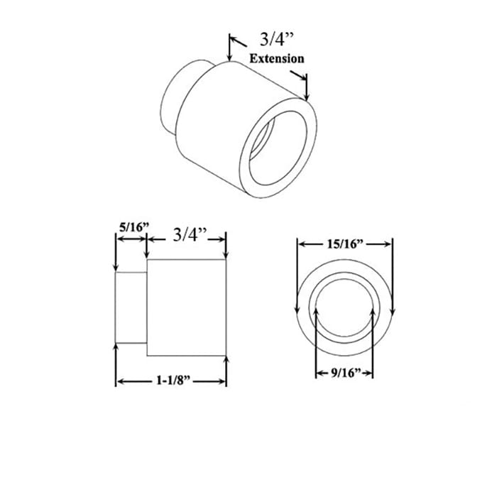 Hoppe Handle Extension for Active/Inactive Doors – Oil Rubbed Brass