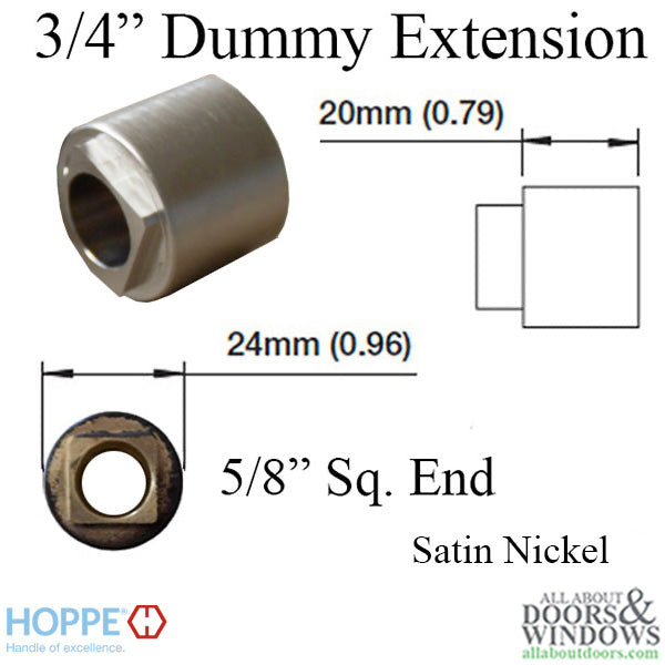 Hoppe Dummy Handle Extension – 20mm Length, 8mm Spindle
