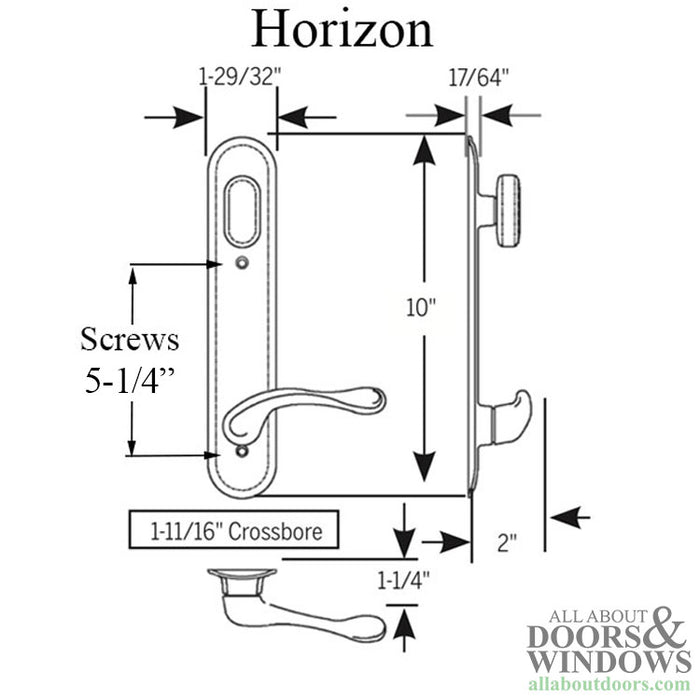 Trilennium Active Keyed Handleset Trim – 3000 Series, 6" PZ, Traditional Style