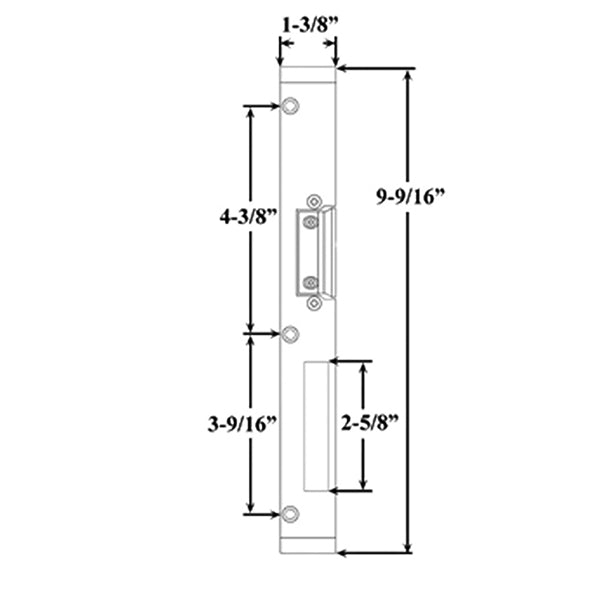 G-U/Ferco Latch & Deadbolt Strike Plate for Sloped Frame – Left Hand