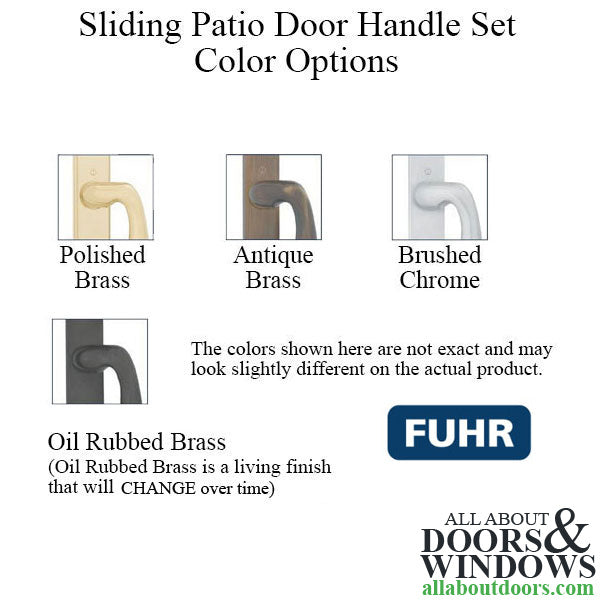Fuhr Sliding Patio Door Handle Set – L-Type, Active, 120mm PZ