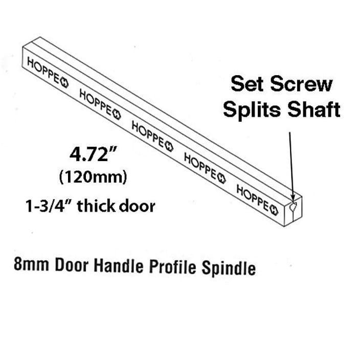 Hoppe Split Shaft Spindle – 8mm x 120mm for 45mm Doors