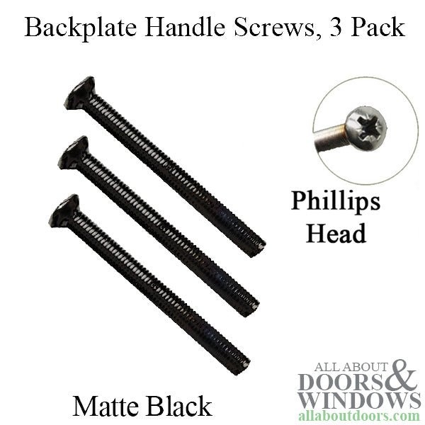 Backplate Screw Pack for Handle Sets – M5 x 60mm, Matte Black