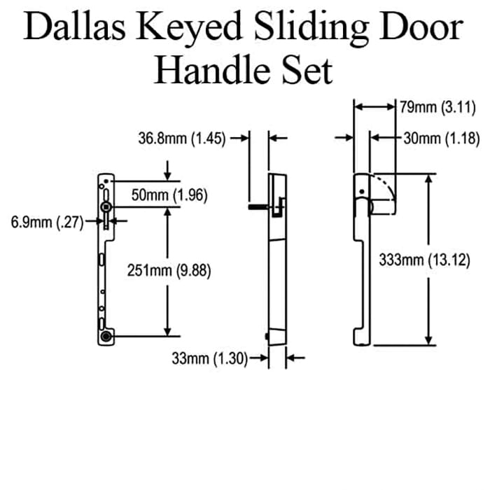 Hoppe Dallas Sliding Door Handle for HLS9000 – Right Hand Active, Rustic Umber