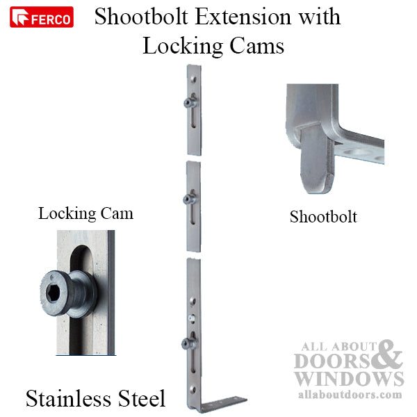 G-U Shootbolt Extension with Cam for French Push-Out Casement Windows – 14mm Projection