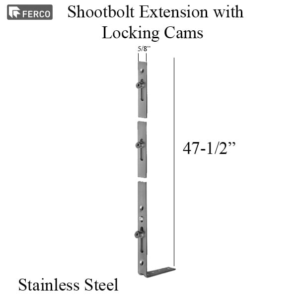 G-U Shootbolt Extension with Cam for French Push-Out Casement Windows – 14mm Projection