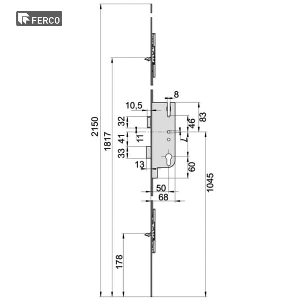 GU Cremona Europa Tripact Multipoint Lock – 50mm Backset, 70mm PZ
