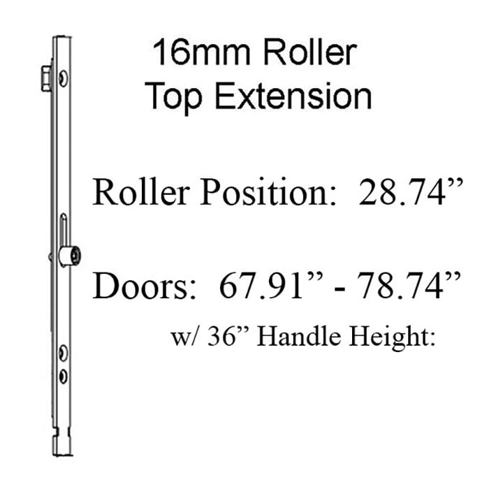 Hoppe HLS9000 Upper Extension – Two Roller, 16mm Faceplate, 41.14" Length