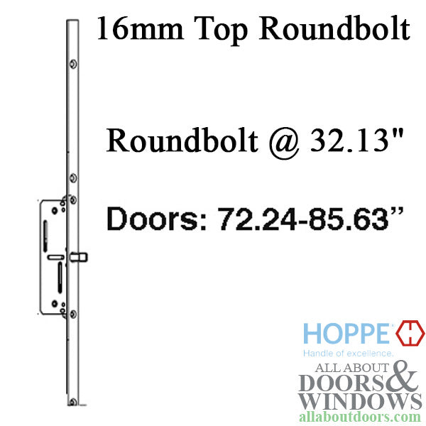 Hoppe Top Extension for Multipoint Doors – 36" Handle Height, 48.03" Length