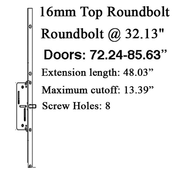 Hoppe Top Extension for Multipoint Doors – 36" Handle Height, 48.03" Length