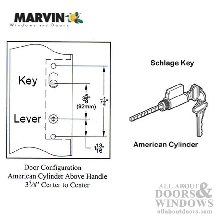 Marvin Active Door Handle Assembly – Keyed, Matte Black