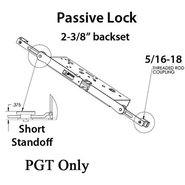 PGT Passive Concealed Multipoint Lock – 60mm Backset — MPLocks.com