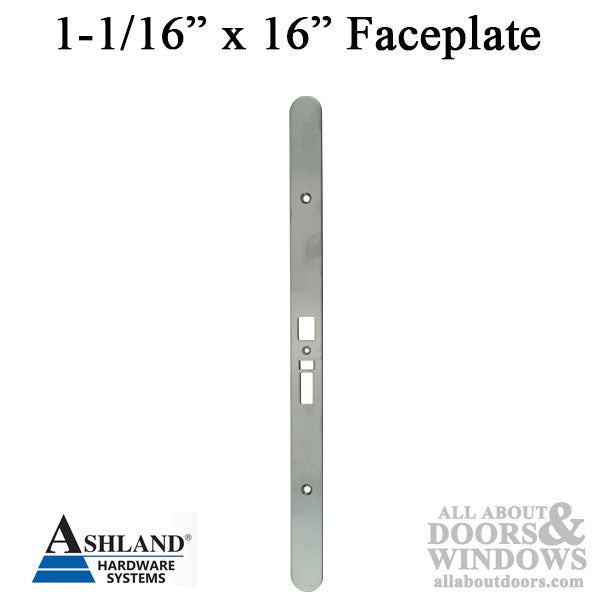 Ashland Mortise Lock Face Plate – 1-1/16" x 16", Stainless Steel
