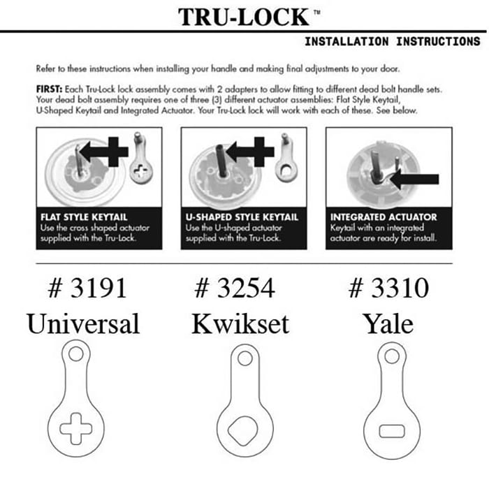 Tru-Lock Universal Tail Piece for Deadbolt and Multipoint Lock
