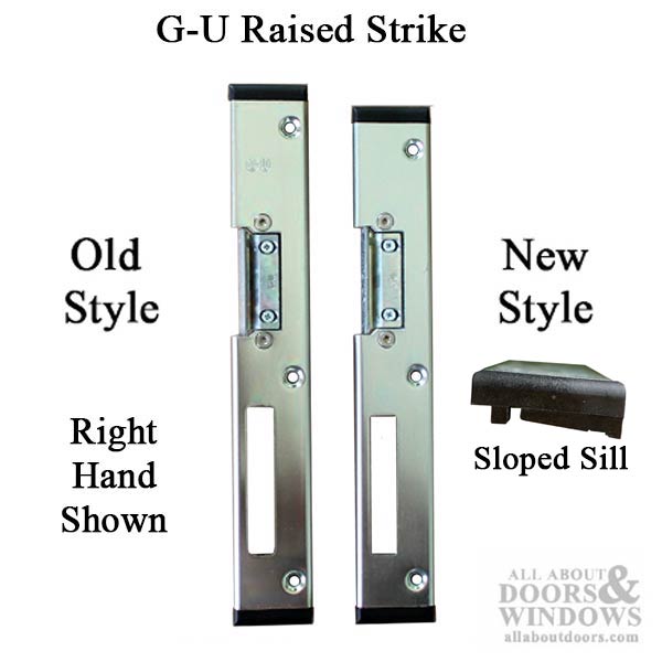 G-U/Ferco Latch & Deadbolt Raised Strike Plate for Sloped Frame – Right Hand