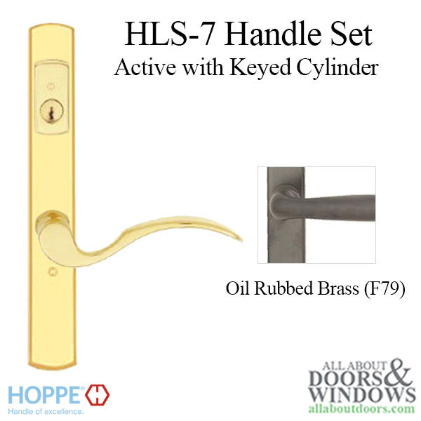 Hoppe Munchen Keyed Active Handleset – M112P/2167N, Oil Rubbed Brass