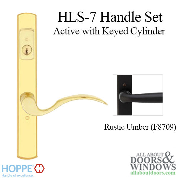 Hoppe Munchen Keyed Active Handleset – Contemporary Square Backplate, Rustic Umber