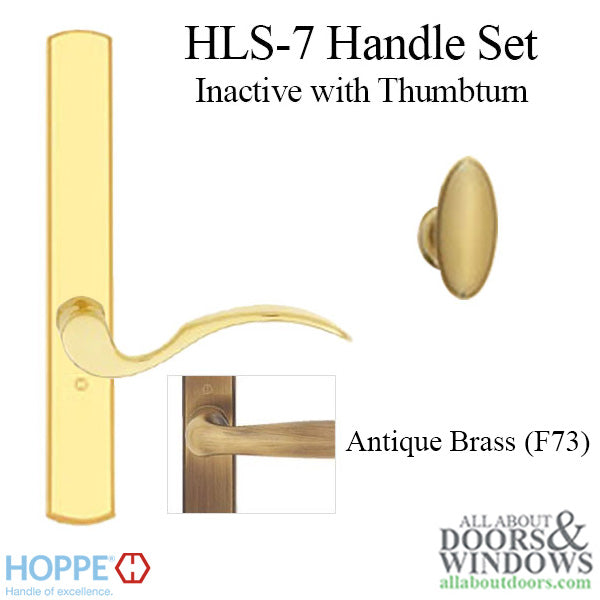 Hoppe Munchen Inactive Handleset – Contemporary Square, Antique Brass