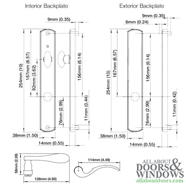 Munchen Non-Keyed Inactive Handleset – Contemporary Square, Oil Rubbed Brass