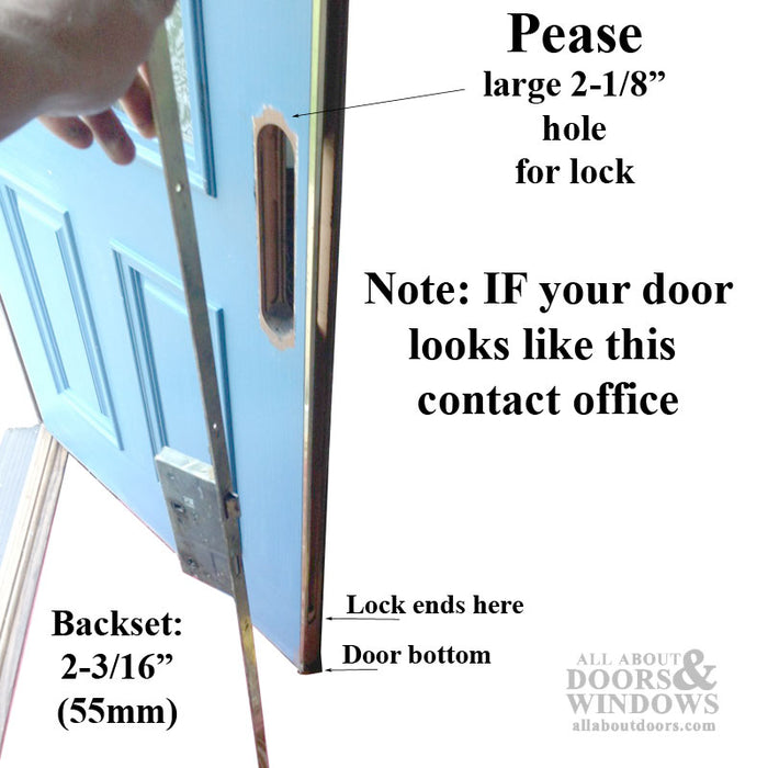 Pease Multipoint Lock Replacement Kit for 6' 8" Doors – 60mm Backset, 20mm Faceplate