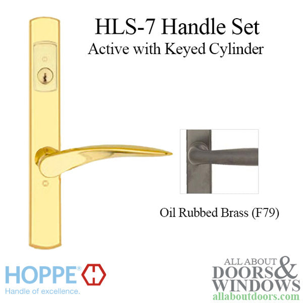 Hoppe Rodos Keyed Active Handleset – Contemporary Square, Oil Rubbed Brass
