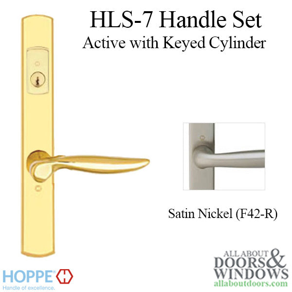 Hoppe Toronto Active Keyed Handleset – Contemporary Square, Satin Nickel