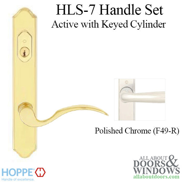 Hoppe Munchen Keyed Active Handleset – Traditional Backplate, Polished Chrome