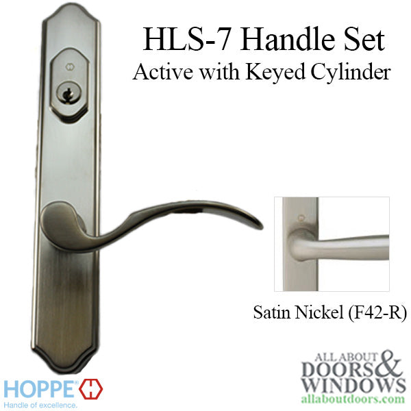 Munchen Keyed Active Handleset – Traditional Backplate, Satin Nickel