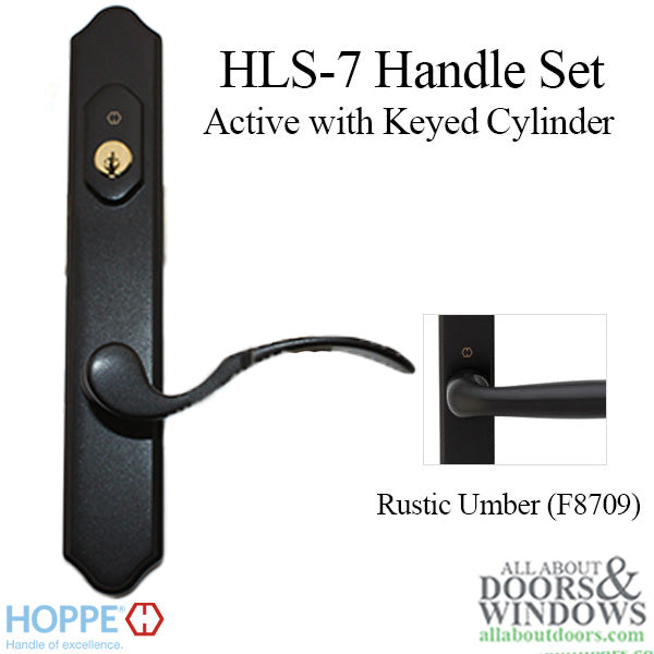 Munchen Keyed Active Handleset with Traditional Backplate – Rustic Umber