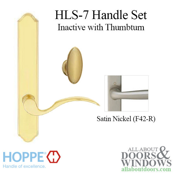 Hoppe Munchen Non-Keyed Inactive Handleset with Thumbturn – Traditional Backplate, Satin Nickel