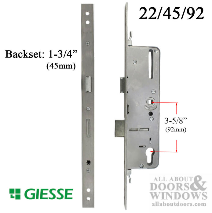Giesse Multipoint Lock – 45mm Backset, 92mm PZ, 22mm Faceplate