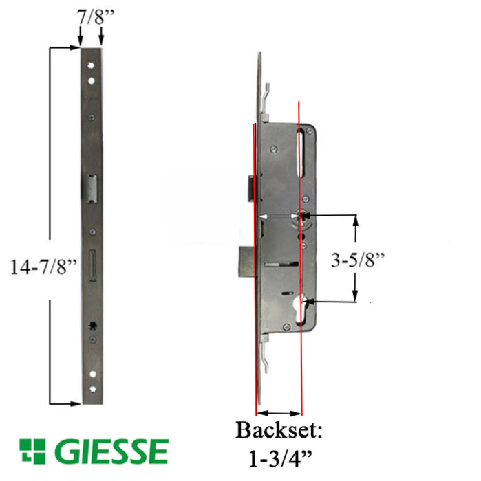 Giesse Multipoint Lock – 45mm Backset, 92mm PZ, 22mm Faceplate