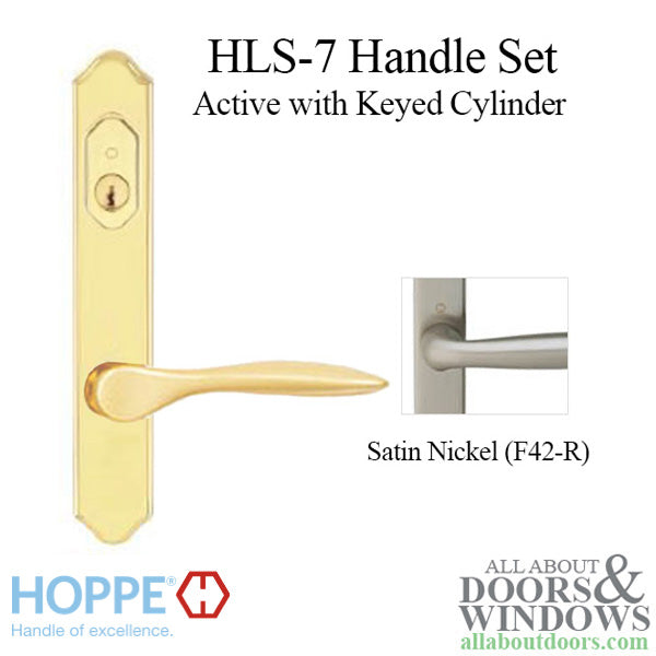 Hoppe New Orleans Keyed Handleset – Traditional Backplate, Satin Nickel
