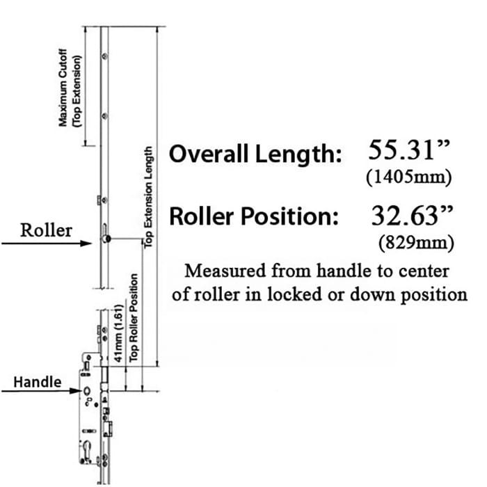 Weather Shield Top Extension – Roller, 55.31" Length, 16mm Faceplate