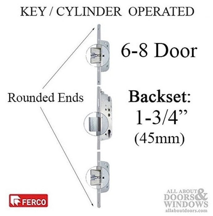 GU Secury Automatic Multipoint Lock for 6' 8" Doors – 45mm Backset, 92mm PZ, Stainless Steel