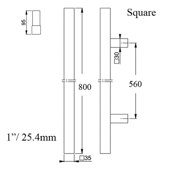 Hoppe E5766 Stainless Steel Pull Handle – 800mm Length