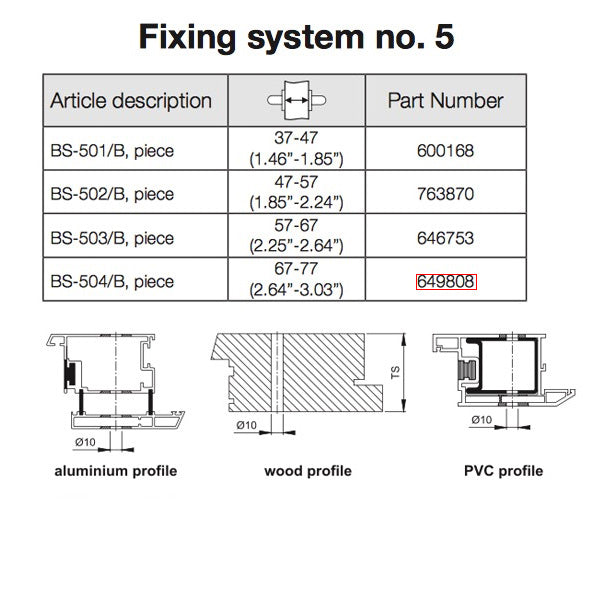 Hoppe Pull Handle Fixing Bolt – 67-77mm Door Thickness