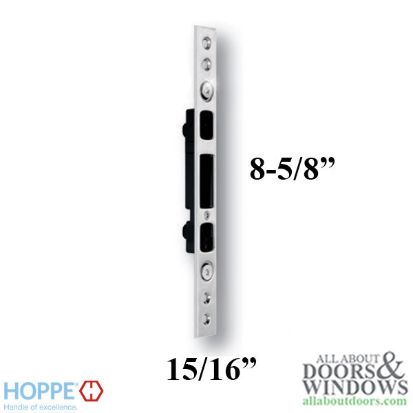 Hoppe Roundbolt and Swing Hook Strike Plate – Brushed Stainless Steel