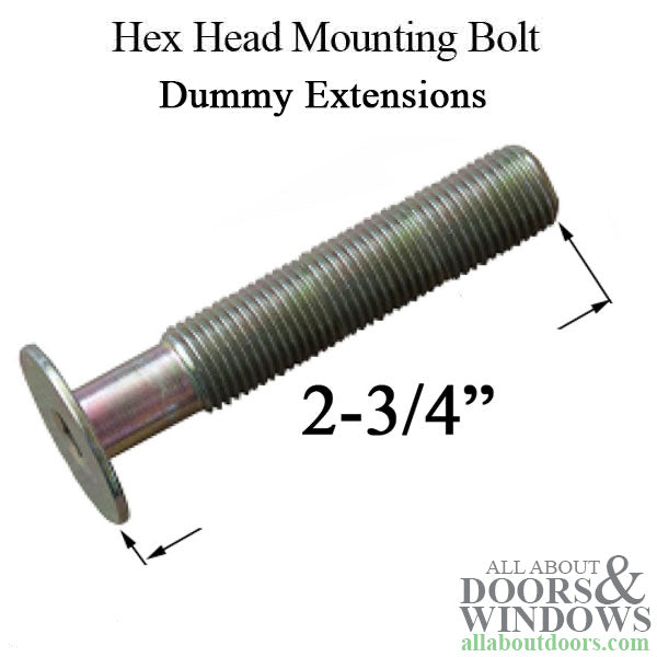 Hex Head Mounting Bolt for Dummy Trim – 2-3/4" Length, for 13/16" Extension