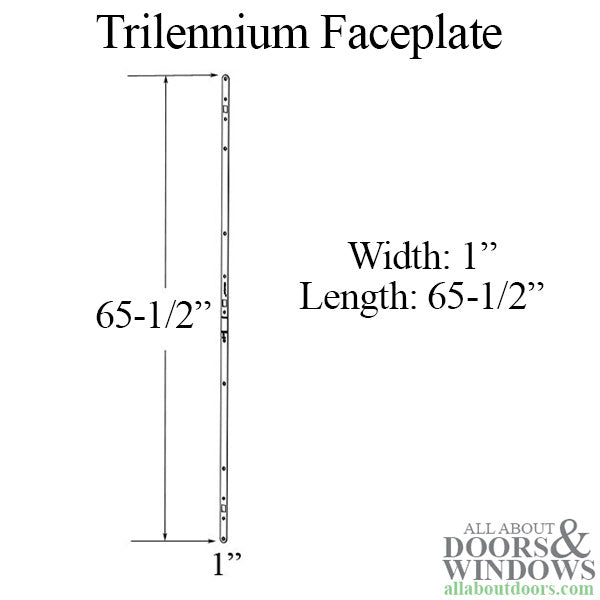 Trilennium Faceplate for 8-0 Doors – 1" Wide, Stainless Steel