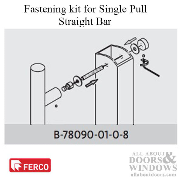 G-U Ferco Fastening Kit for Single Pull Bar – Stainless Steel