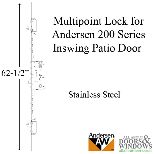 Andersen 200 Series Active 3-Point Lock Mechanism – 50mm Backset, 106mm PZ