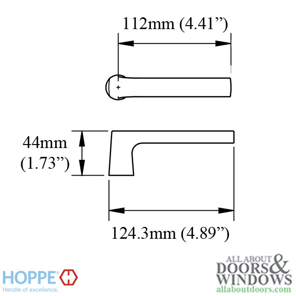 Hoppe Dallas Fixed Lever for Dummy Handleset – Matte Black