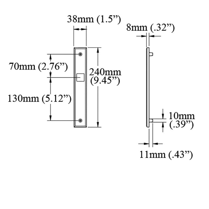 Hoppe Dallas Interior Backplate for Dummy Handlesets – Satin Nickel