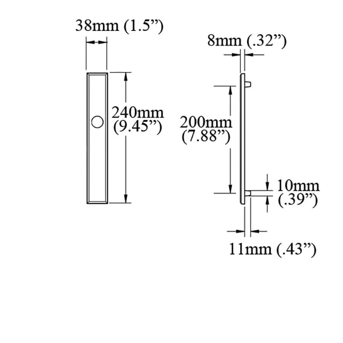 Hoppe Dallas Exterior Backplate for Inactive Handlesets – 92mm PZ, Matte Black