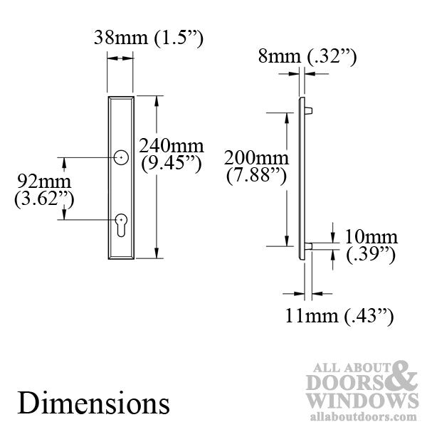 Hoppe Dallas Exterior Backplate for Active Handlesets – 92mm PZ, Rustic Umber