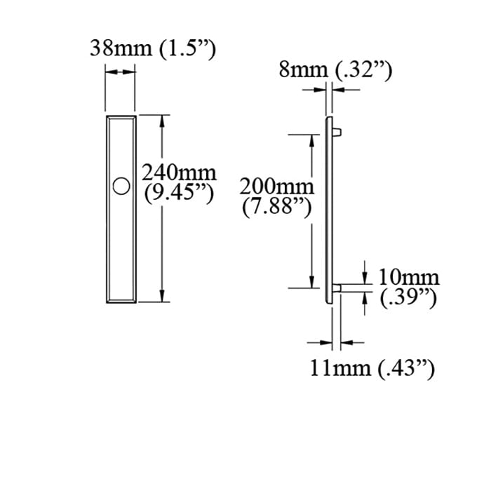 Hoppe Dallas Exterior Backplate for Inactive Handlesets – 92mm PZ, Dark Bronze Metallic